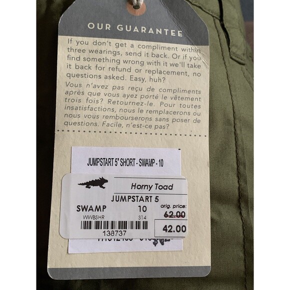 Horny Toad Shorts Womens 10 Green Jumpstart 5” Swamp Cargo - Picture 6 of 10